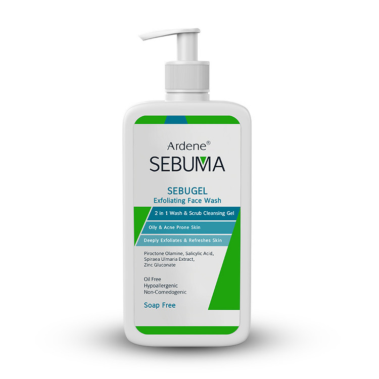 ژل شوینده و ساینده صورت سبوژل آردن سبوما SEBUGEL پمپی 350میل