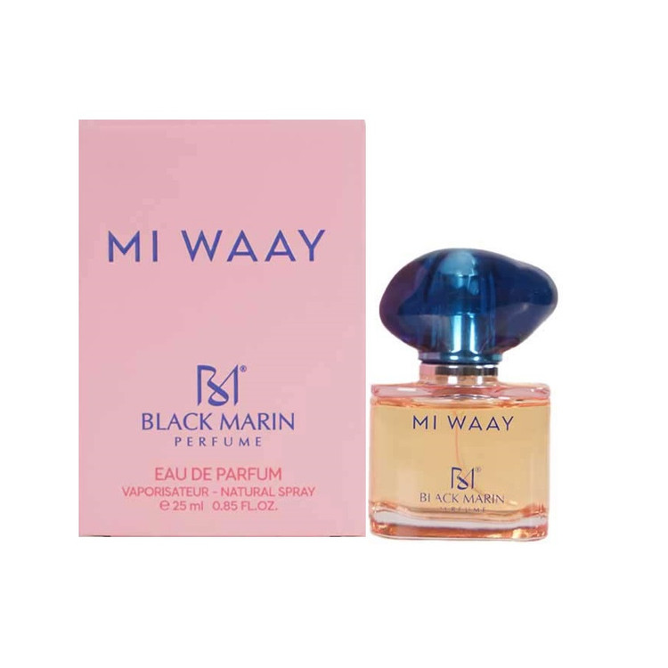 ادکلن جیبی زنانه بلک مارین BLACK MARIN مدل مای وی MI WAAY حجم25 میلی لیتر