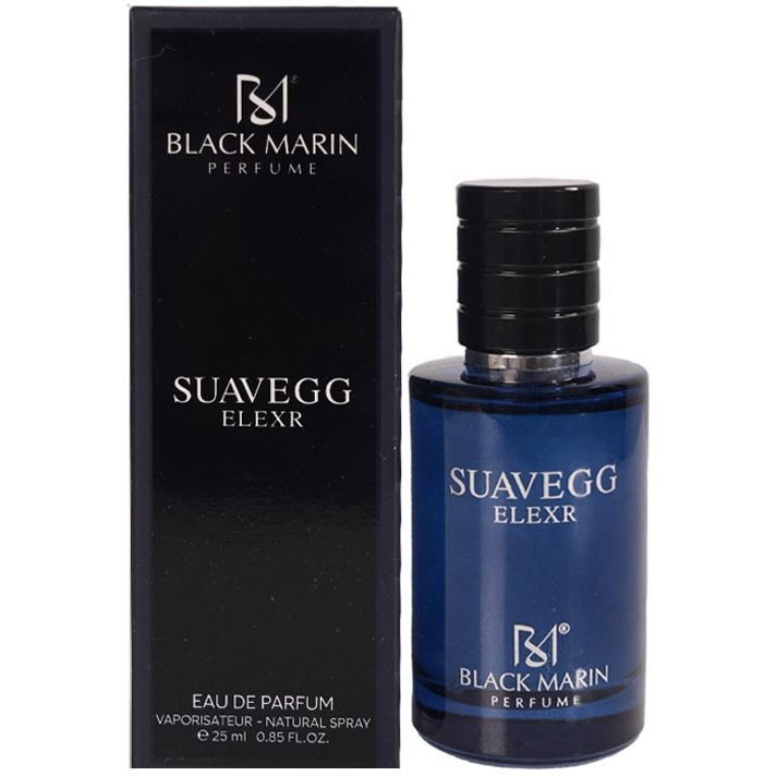 عطر مینی مردانه بلک مارین مدل SUAVEGG ELEXR رایحه ساواج الکسیر حجم25 میل
