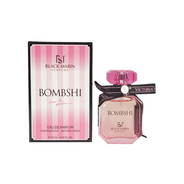 عطر مینی زنانه بلک مارین مدل BOMBSHI رایحه بامشل ویکتوریا سکرت حجم 25 میل