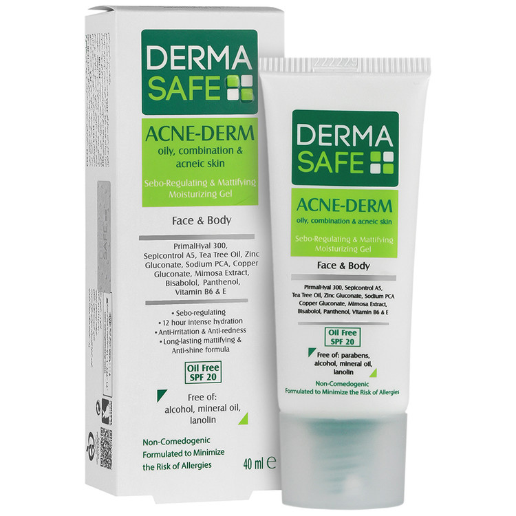 ژل مرطوب کننده درماسیف مدل ACNE-DERM حجم 40 میلی لیتر