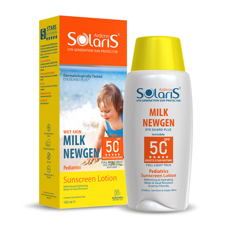 لوسیون ضد آفتاب کودک میلک نیوژن SPF50 سولاریس آردن 100 میلی لیتر