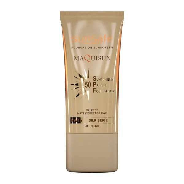 ضد آفتاب کرم پودری بژ ابریشمی مکی سان SPF50 NW15 سان سیف