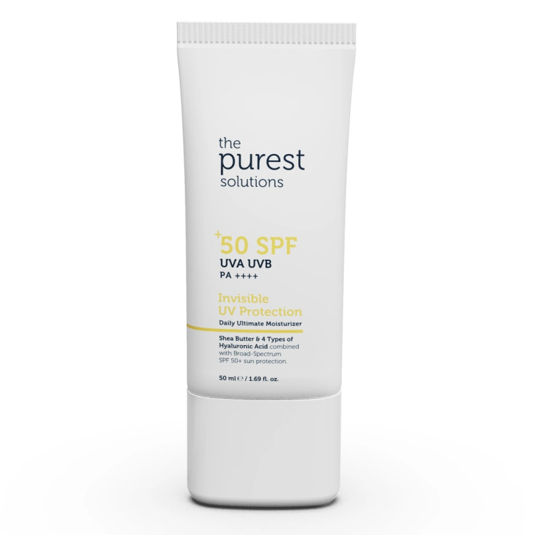 ضد آفتاب مرطوب کننده بی رنگ پوست خشک پیورست سولوشن purest