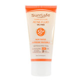 فلوئید ضد آفتاب سان سیف بدون رنگ و کاملا نامرئی وفاقد چربی دارای SPF50 حجم 50 گرم