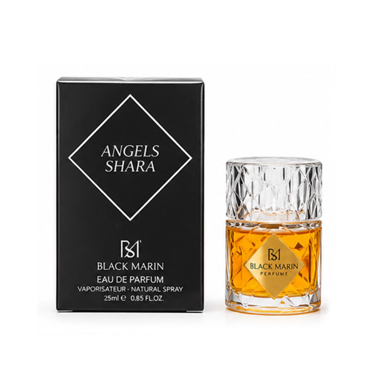 عطر جیبی زنانه و مردانه بلک مارین مدل ANGELS SHARA رایحه آنجلز شیر بای کیلیان حجم 25 میل رایحه شیرین و چوبی