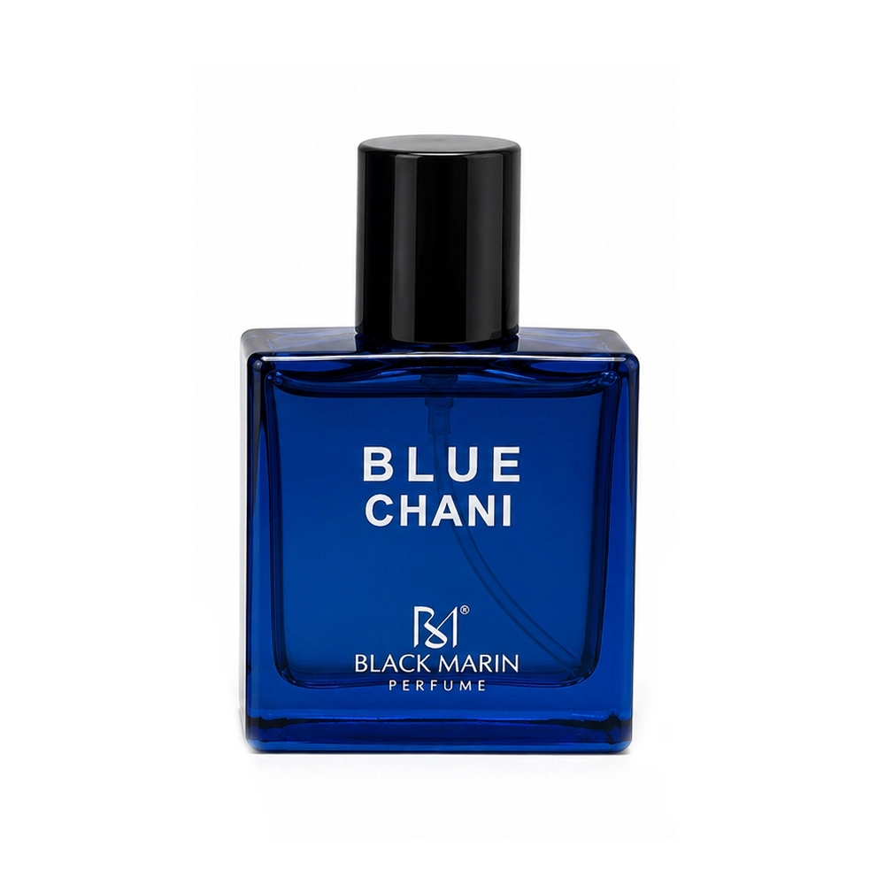 ادوپرفیوم مینی مردانه بلک مارین مدل BLUE CHANI رایحه بلو شنل  رایحه خنک و تلخ حجم ۲۵ میل