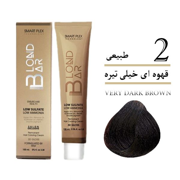 رنگ مو شماره 2 بلوند بار کم آمونیاک حجم 100 میلی لیتر