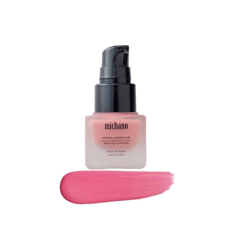 رژ گونه مایع میچانو رنگPink Peony حجم 12میل بافت سبک و مناسب انواع پوست ساخت کشورکره
