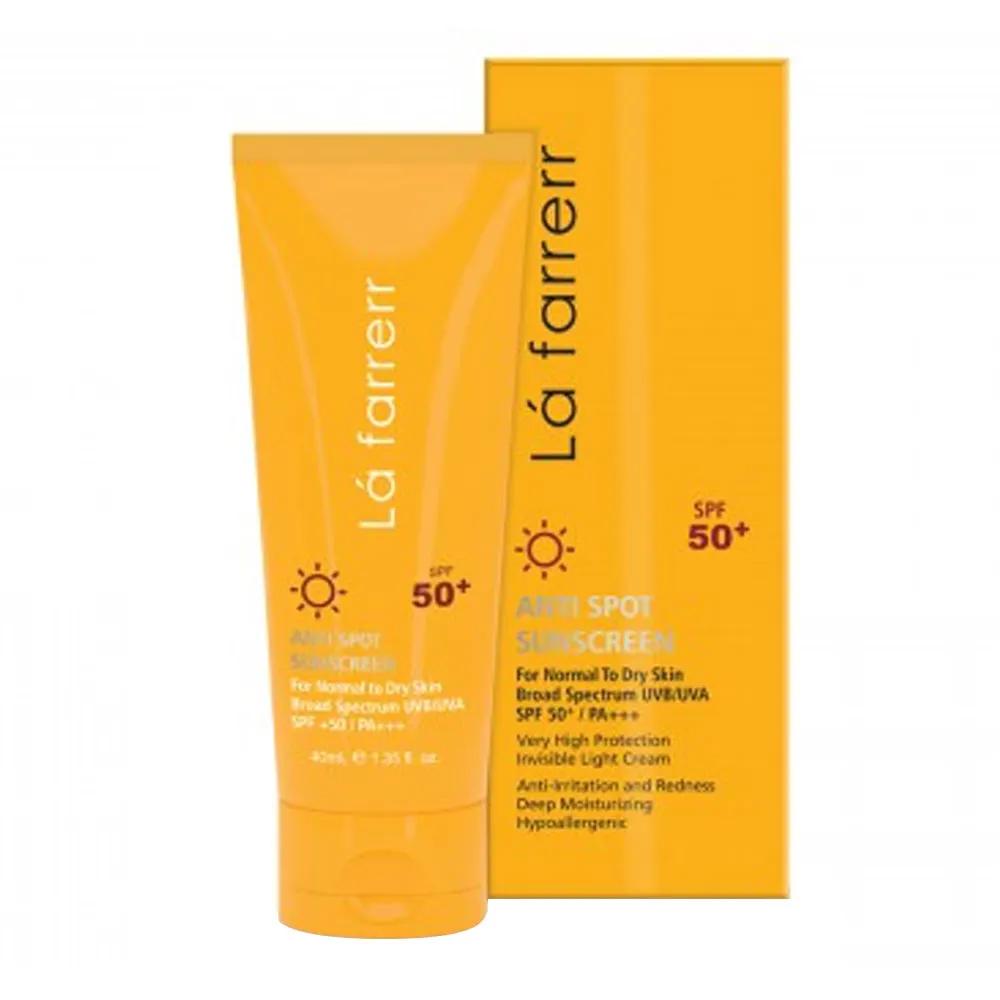 کرم ضد آفتاب بی رنگ لافارر مدل SPF50 مناسب پوست خشک و نرمال حجم 40 میلی لیتر