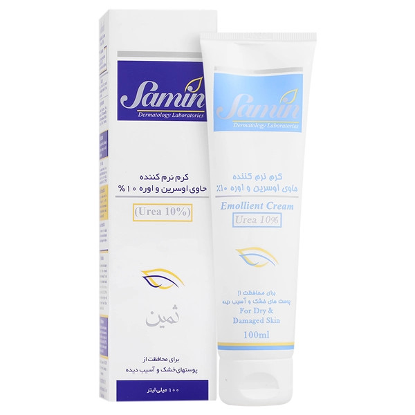کرم نرم کننده ثمین حاوی اوسرین و اوره 10% مناسب پوست خشک حجم 100 میلی لیتر